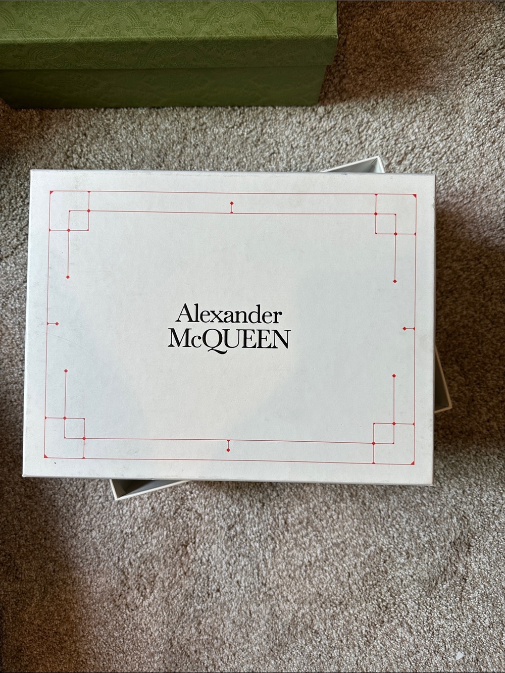 Alexander McQueen White Box with Red Detailing